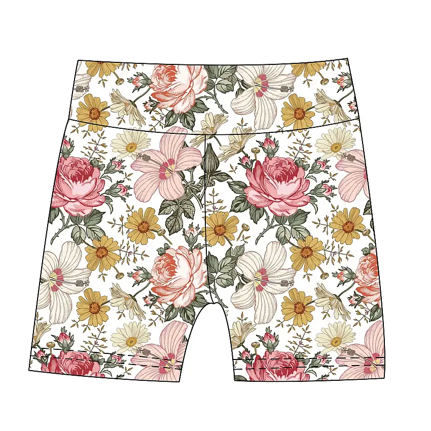 Esther Floral Bamboo Kids Biker Short