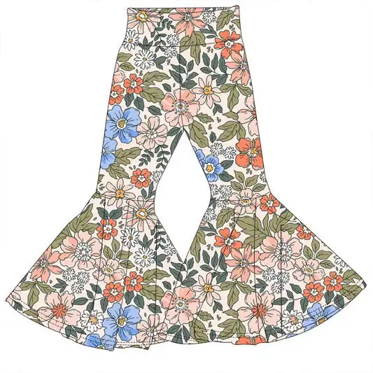 Alexis Floral Kids Bamboo Bell Bottoms