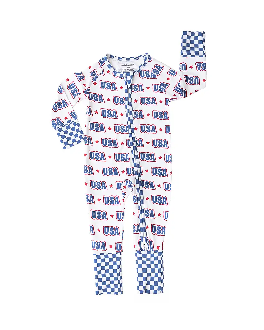 Bamboo Zip Romper | Usa