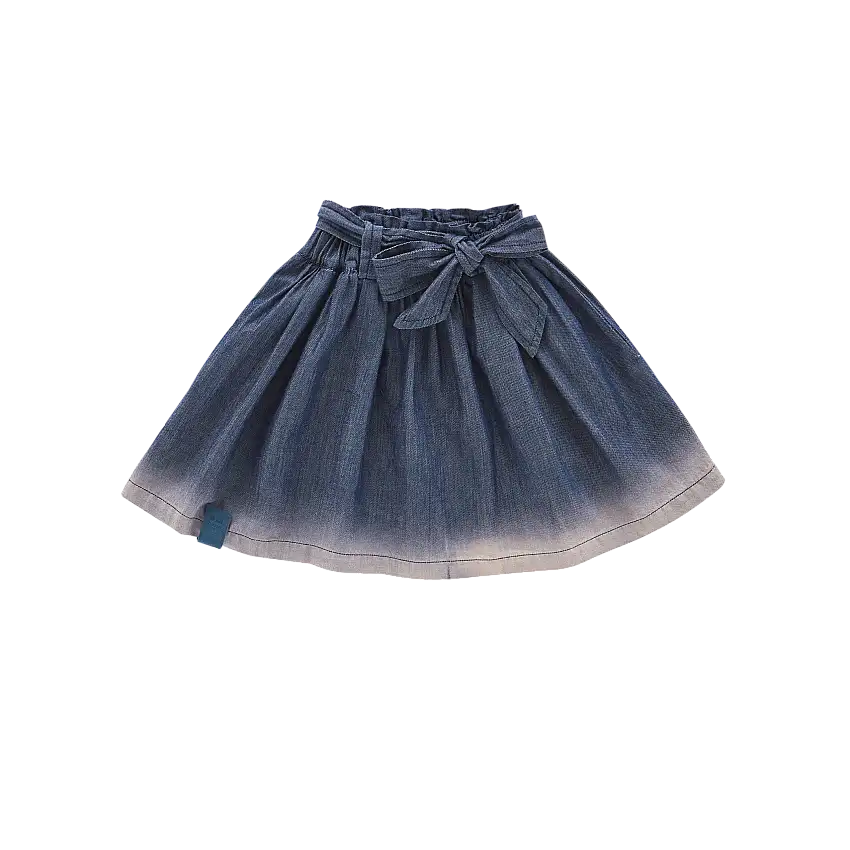 Denim Skirt With Belt | Indigo