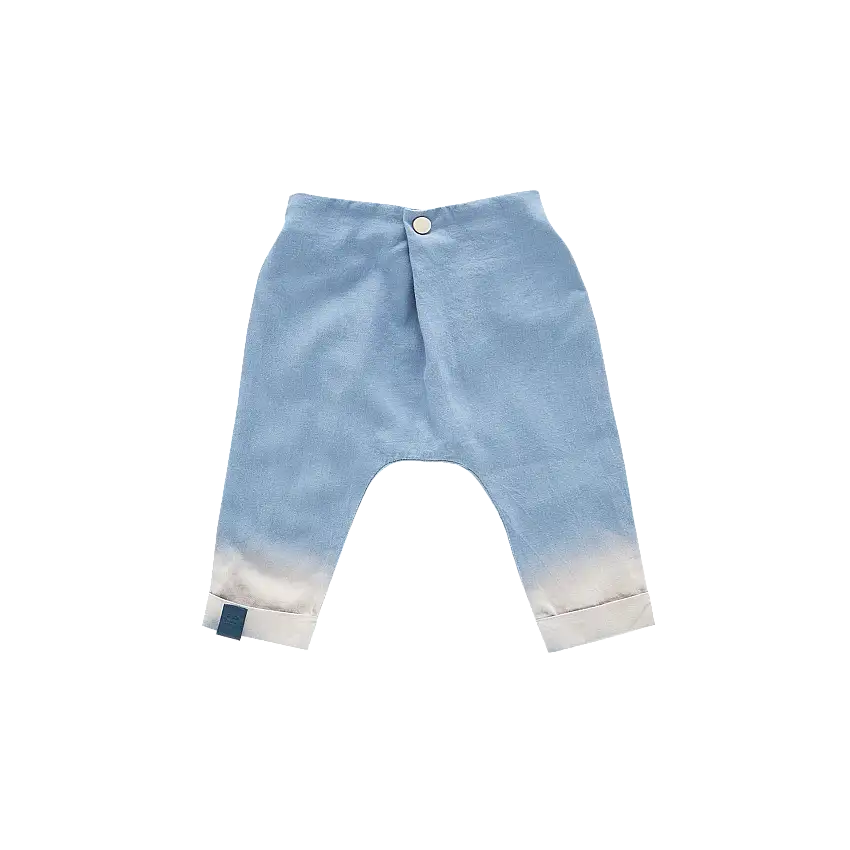 Denim Baby Joggers With Front Pleat | Light Blue