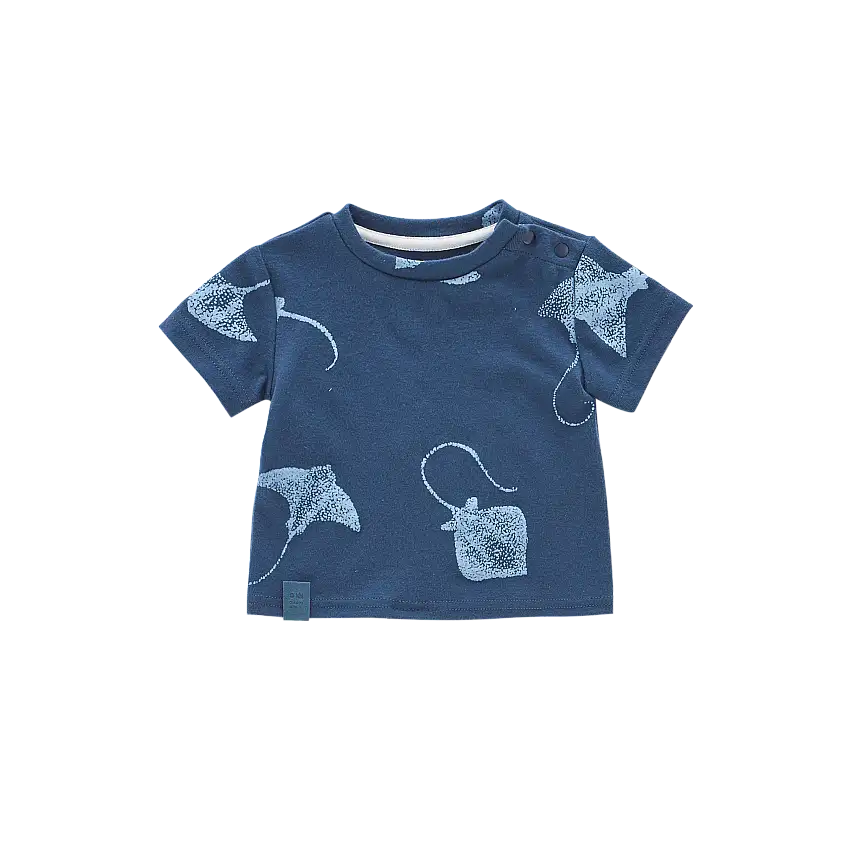 Boxy T-shirt With All Over Print | Navy
