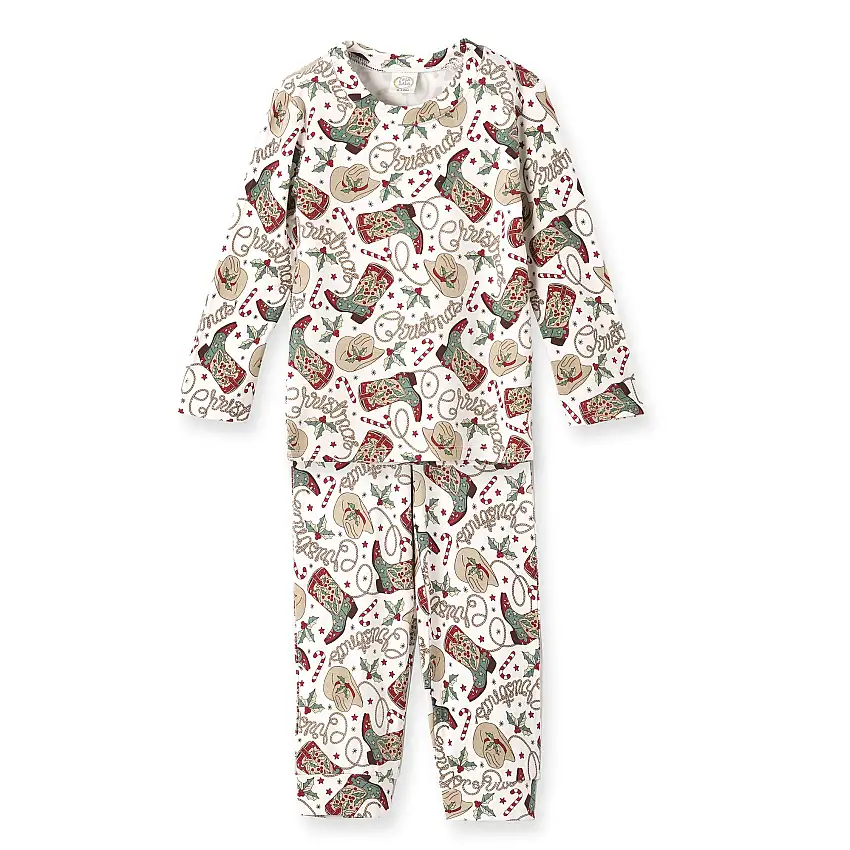 Western Christmas Pajamas For Kids – Bamboo Holiday Pjs