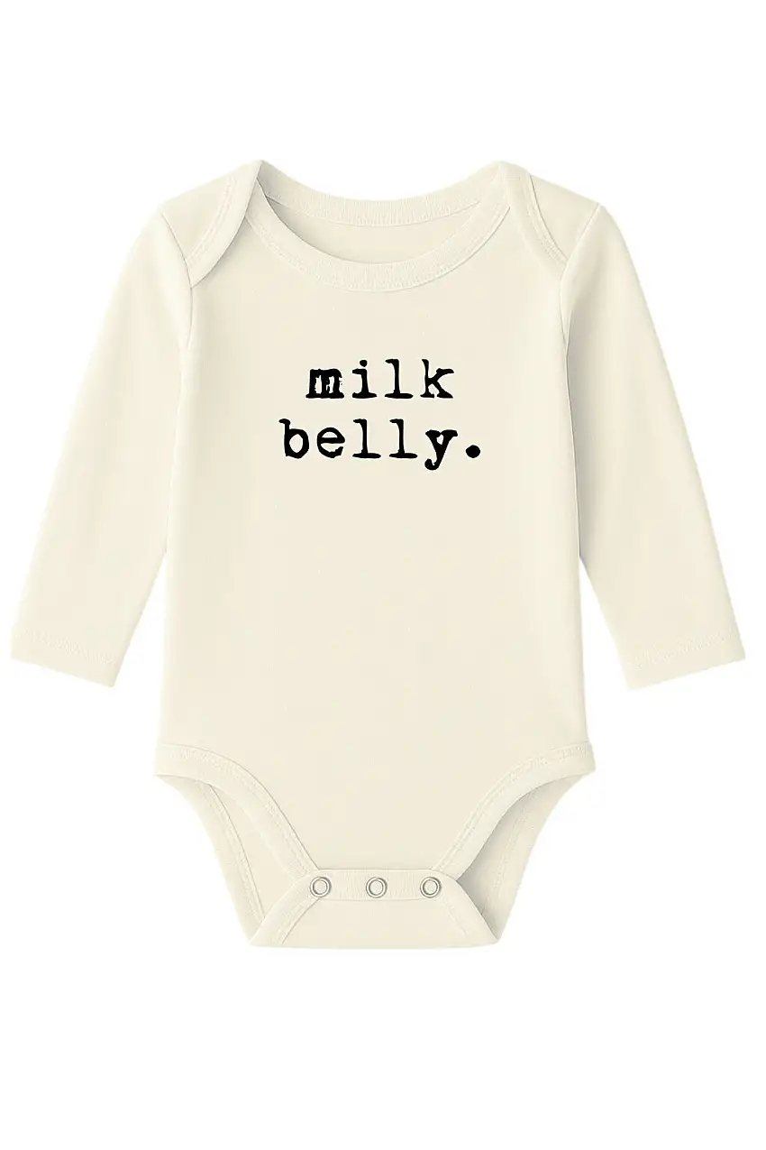Milk Belly Organic Cotton Baby Bodysuit Long Sleeve