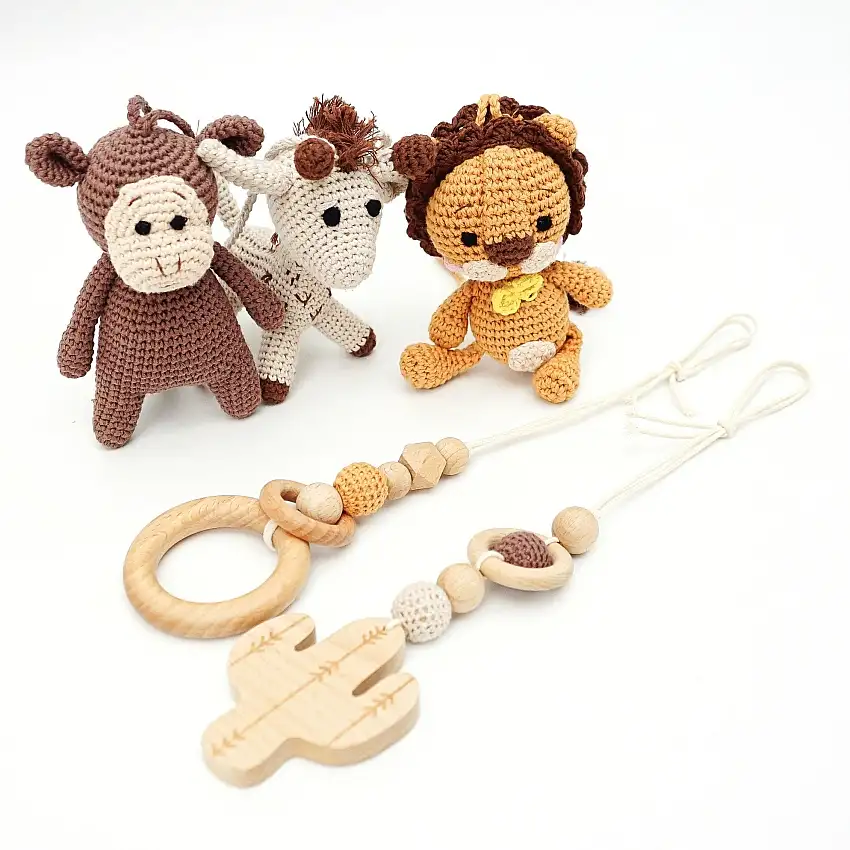 Handmade Crochet Toys For Baby Gym | Savanna Friends