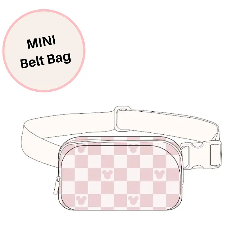 Mini - Pink Checks Magical Belt Bag