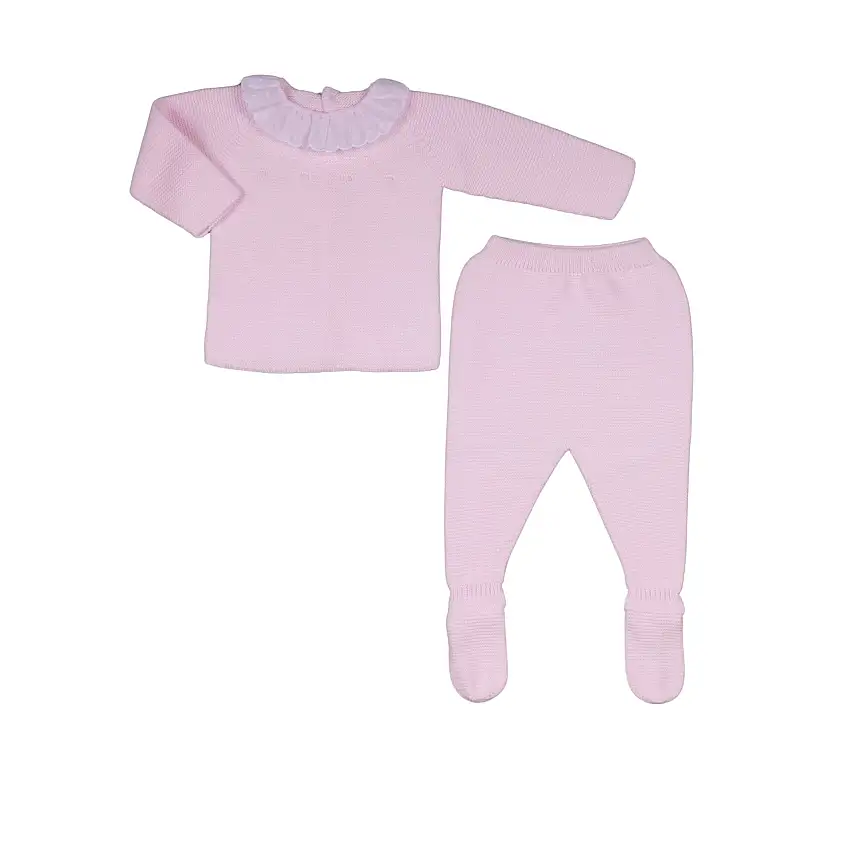 Naty | Pink Knitted Cotton Babygrow Set