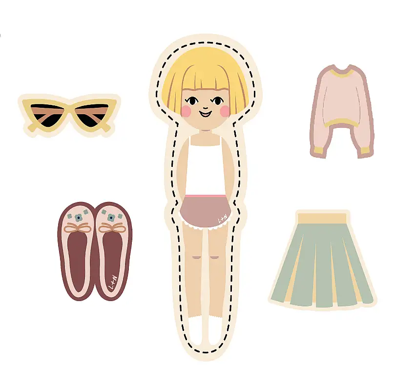 Nimix 5 Piece Paper Doll Set