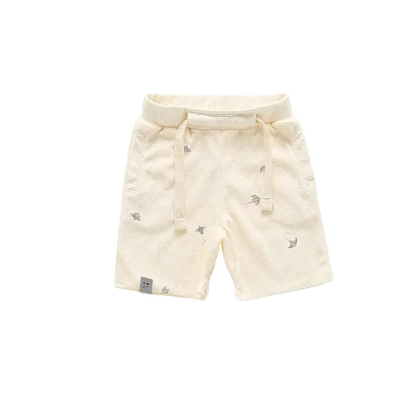 Terry Shorts With Print | Cream