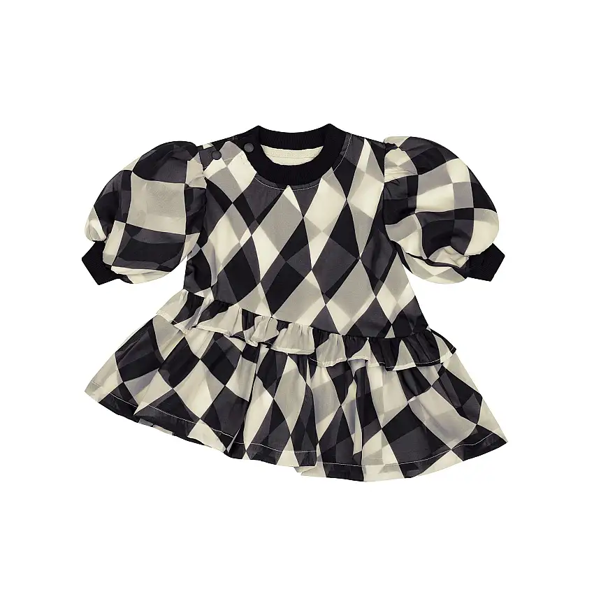 Baby Terry And Organza Dress L Black
