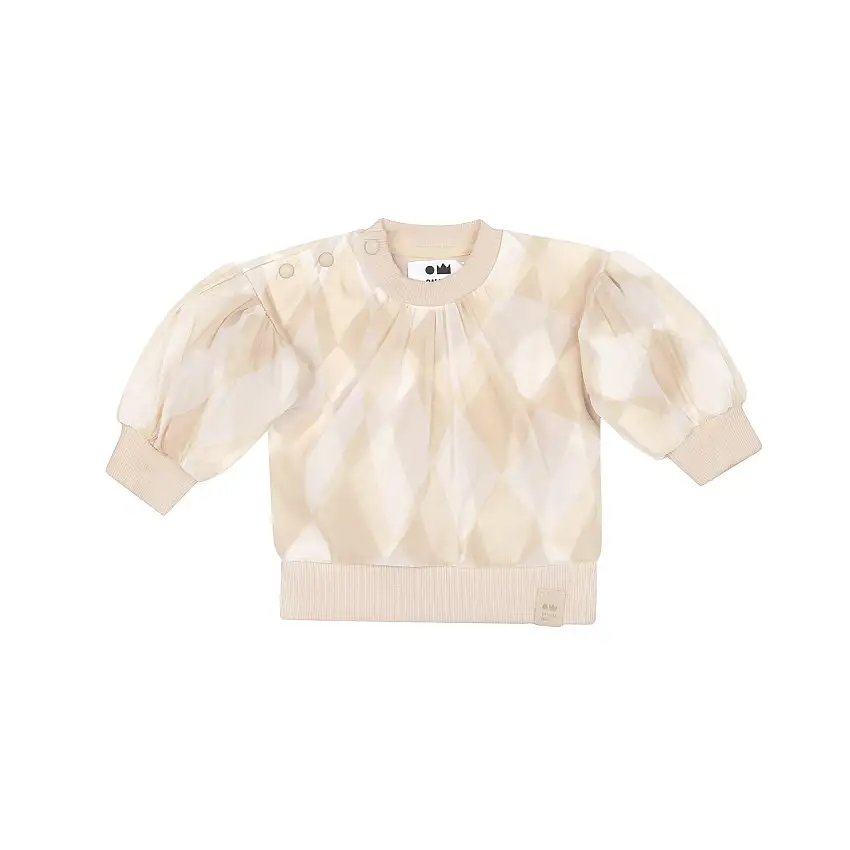 Baby Tulle & Terry Sweatshirt L Beige