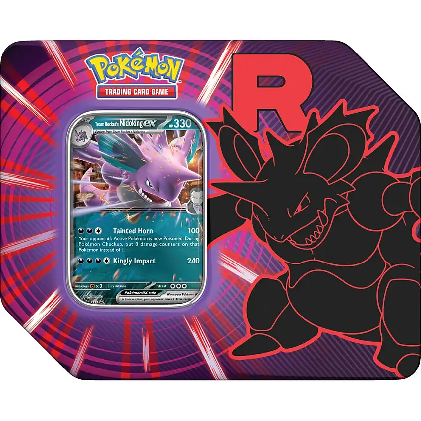 Pokemon TCG: Team Rocket Tin - Nidoking ex (New Arrival)