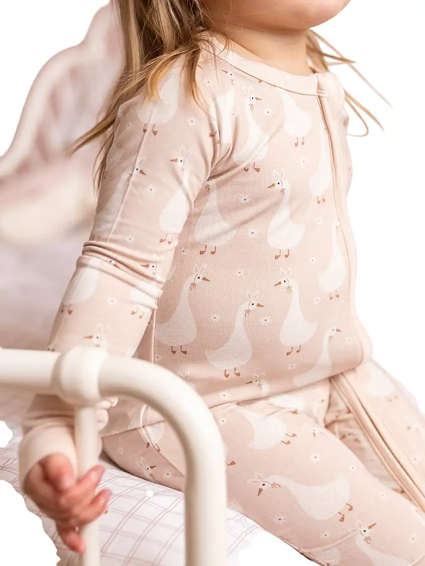 Silly Goose On The Loose Bamboo Zippy Romper