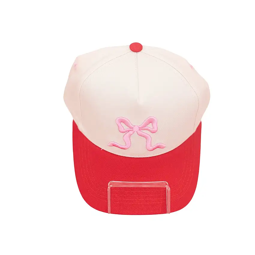 Red/pink Bow - Cutesy, Canvas Caps