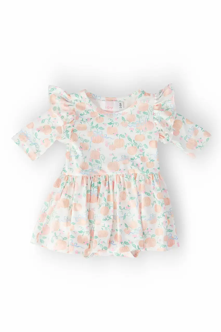 Pretty Pumpkins Twirl Flutter Bodysuit