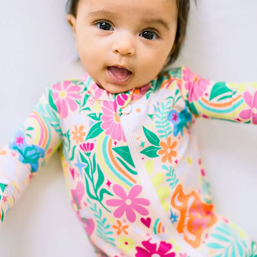 The Second-skin Footie | Rainbow Daisy Babe | "patience & Kindness"