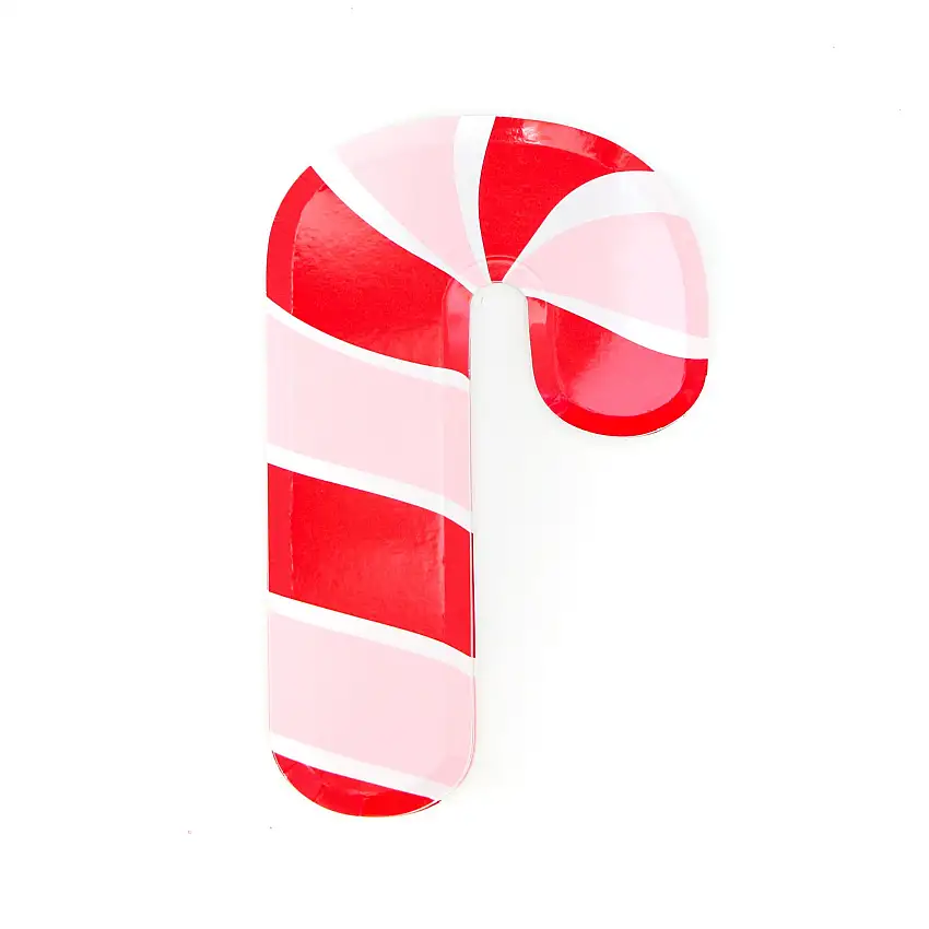 Red And Pink Candy Cane Paper Plates
