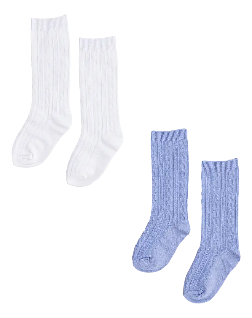 Knee-high Socks Set- Snow And Heron