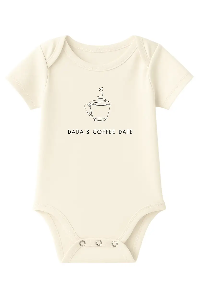 Dada's Coffee Date Organic Baby Bodysuit Short Sleeve