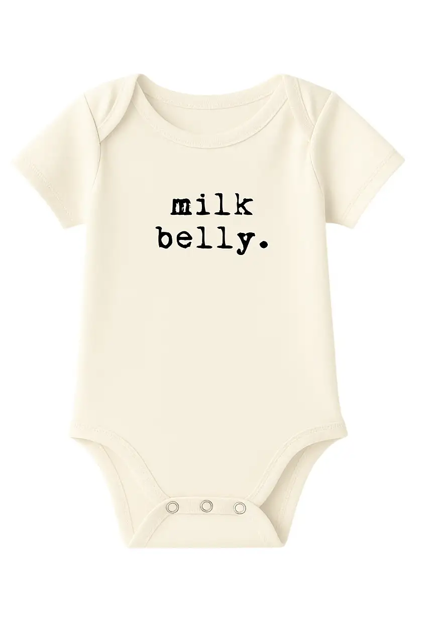 Milk Belly Organic Cotton Baby Bodysuit Short Sleeve