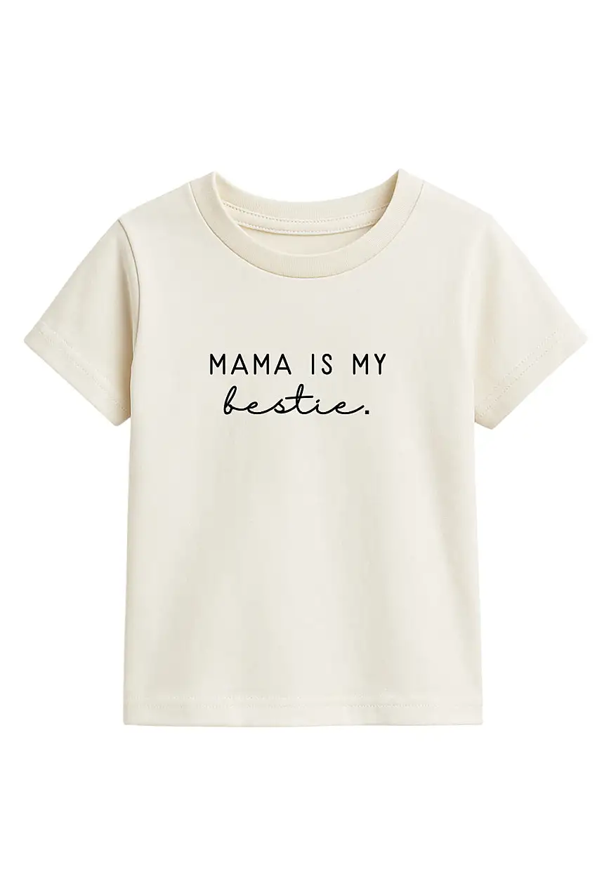 Mama Is My Bestie Organic Cotton Kids Graphic T-shirt