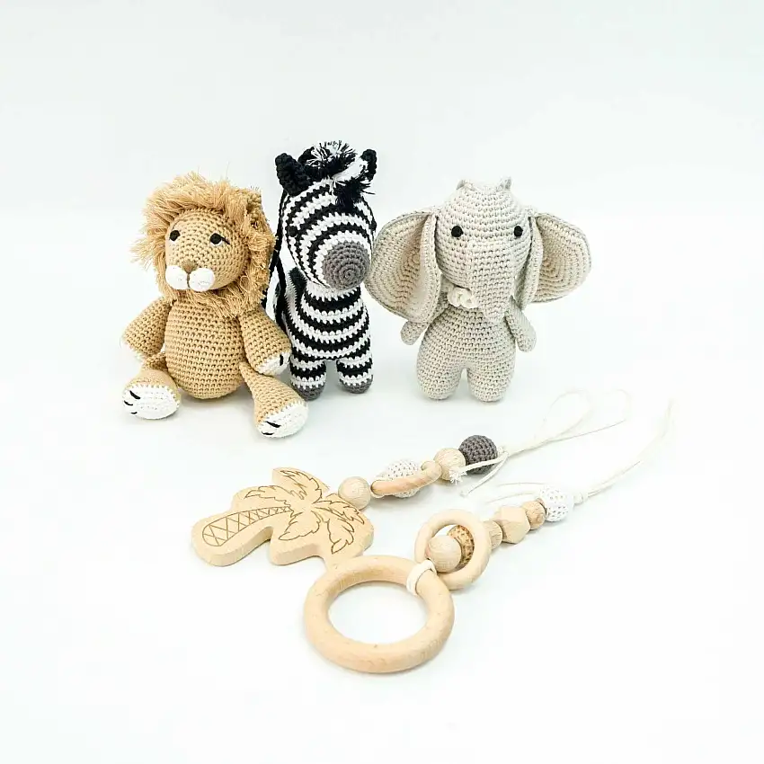 Handmade Crochet Toys For Baby Gym | Safari