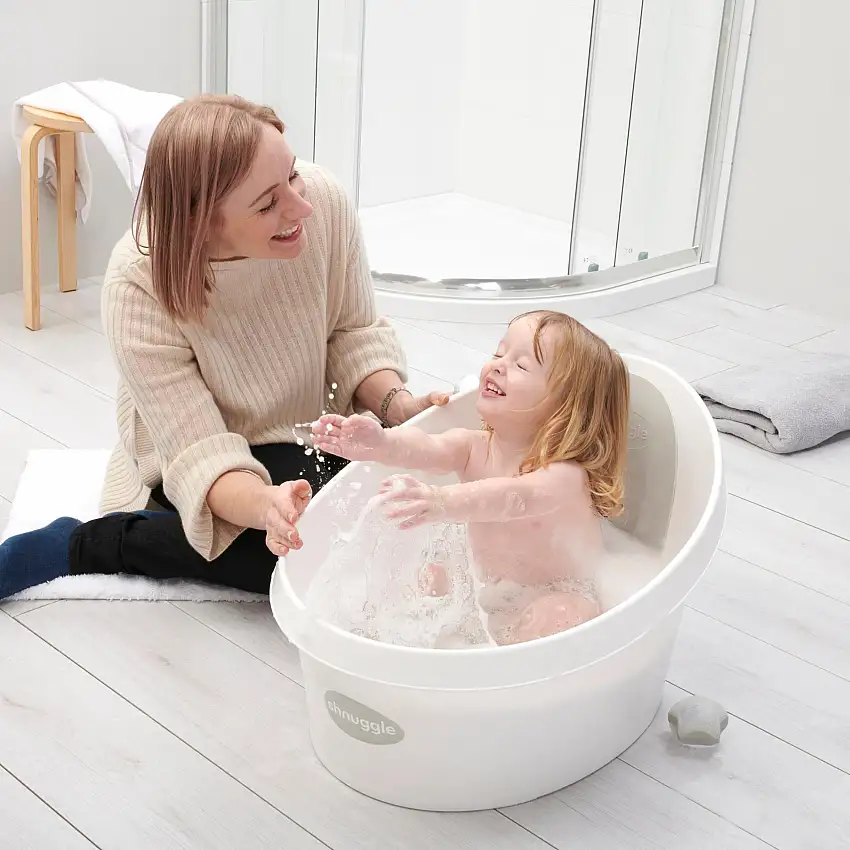 Shnuggle Toddler Bath Tub | Big Bath For Bigger Kids | Child Bathtub Seat Support | Fits In Shower And Adult Bath