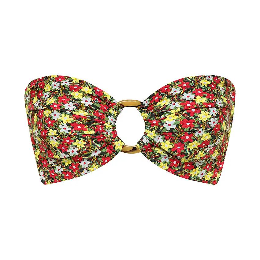 Sienna Floral Tori Ties Bandeau Bikini Top