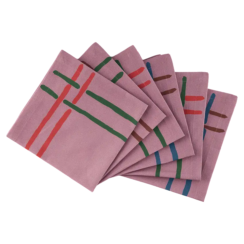 6 Napkins La Vie En Rose