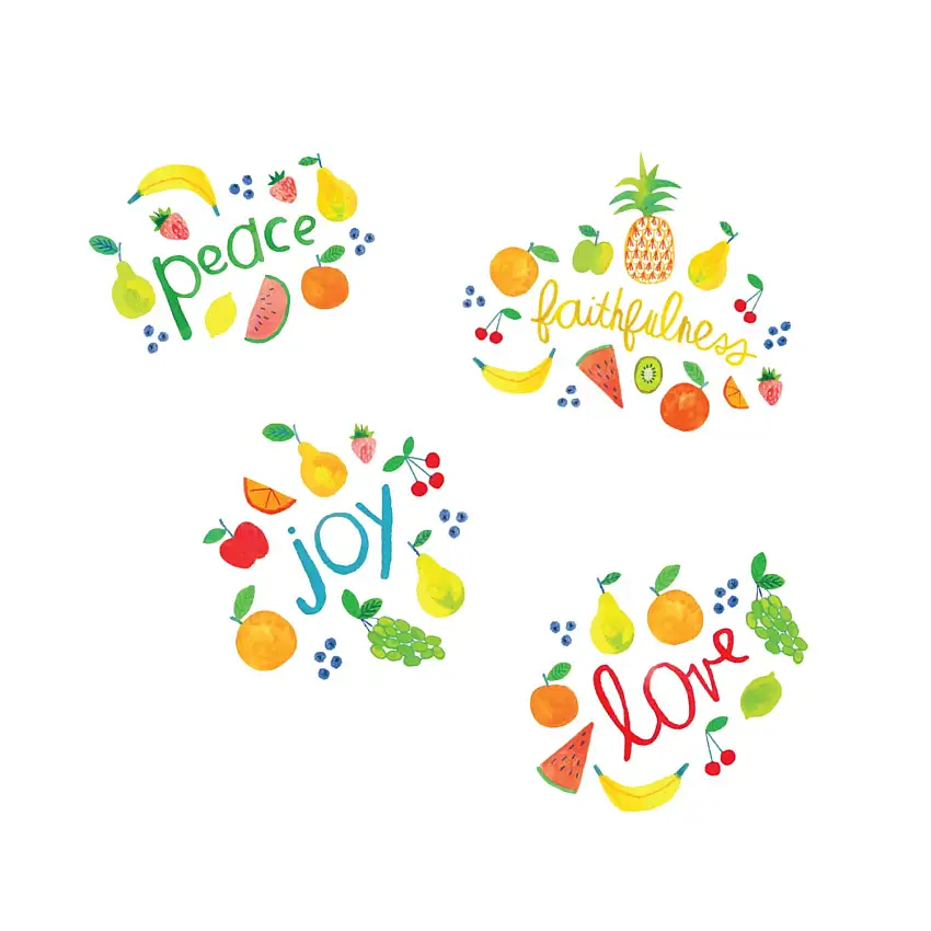 Fruit Of The Spirit Stickers 4 Pack