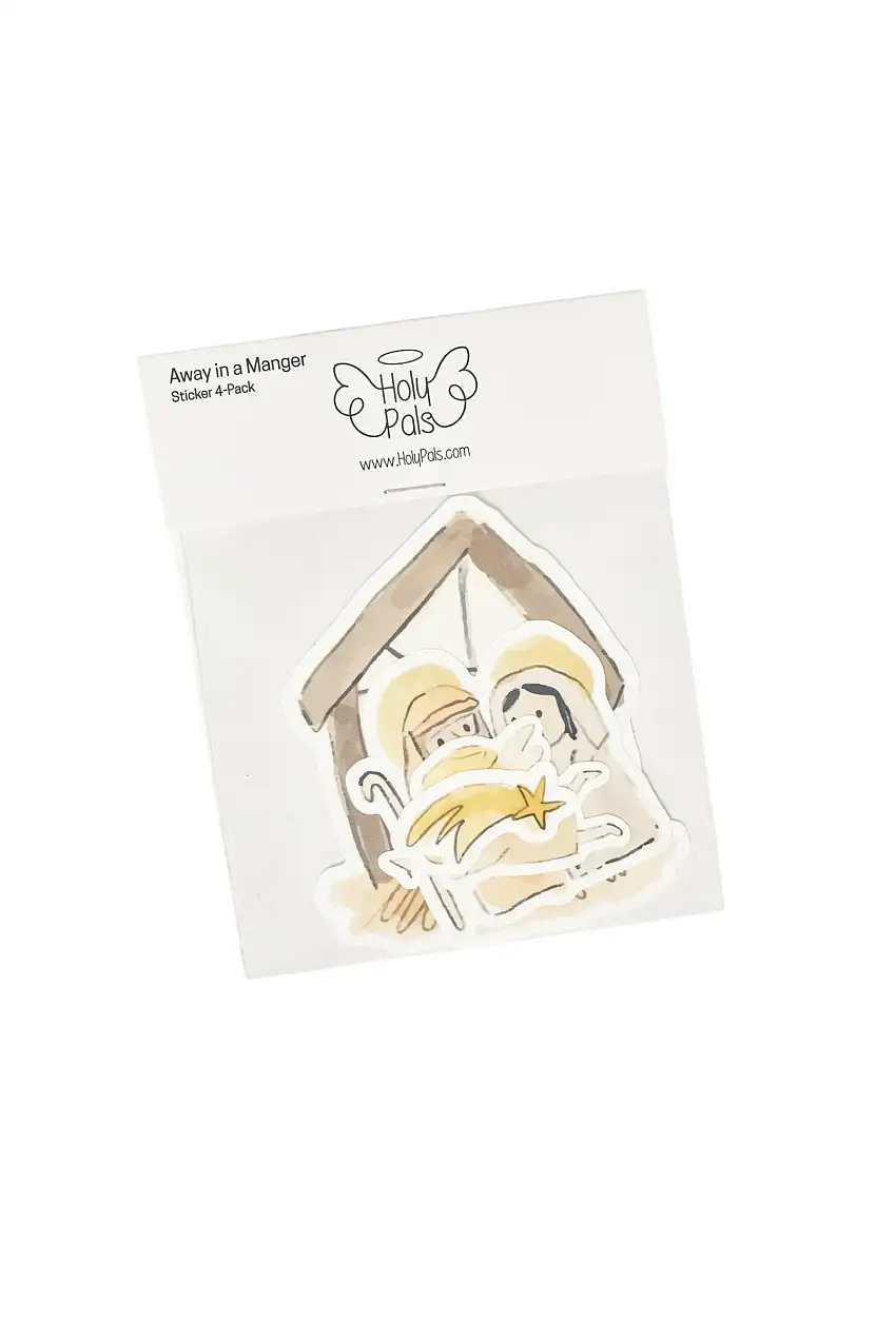 Away In A Manger Christmas Stickers 4 Pack