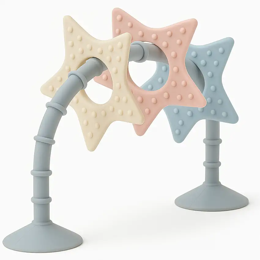 Stick 'n' Play Sensory Star Toy And Teether | For Baths, Highchairs And More