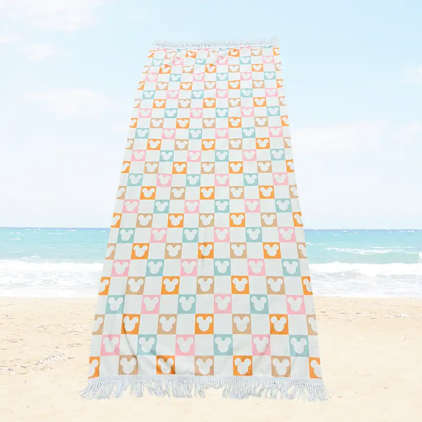 Checkered Magic Fringe Beach Towel