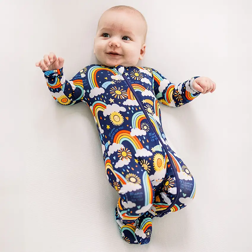 The Second-skin Footie | Here Comes The Sunshine (blue) | "mama, I Wished For You"