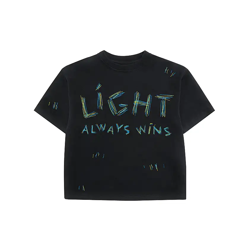 Adults "light Always Wins" Oversized T-shirt | Black