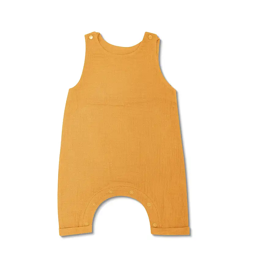 Muslin Snap Jumpsuit - Mustard