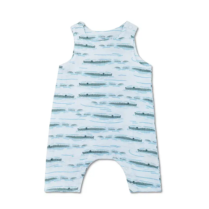 Muslin Snap Jumpsuit - Alligator Isle