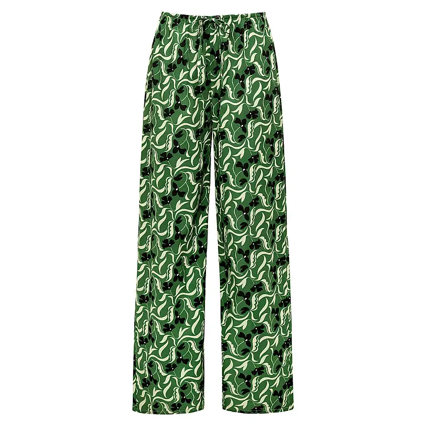 Veronica Floral Drawstring Wide Leg Pant