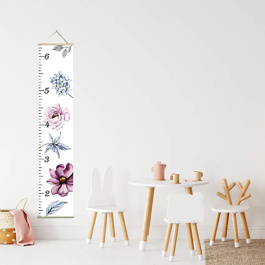 Canvas Kids Growth Chart - Vintage Floral