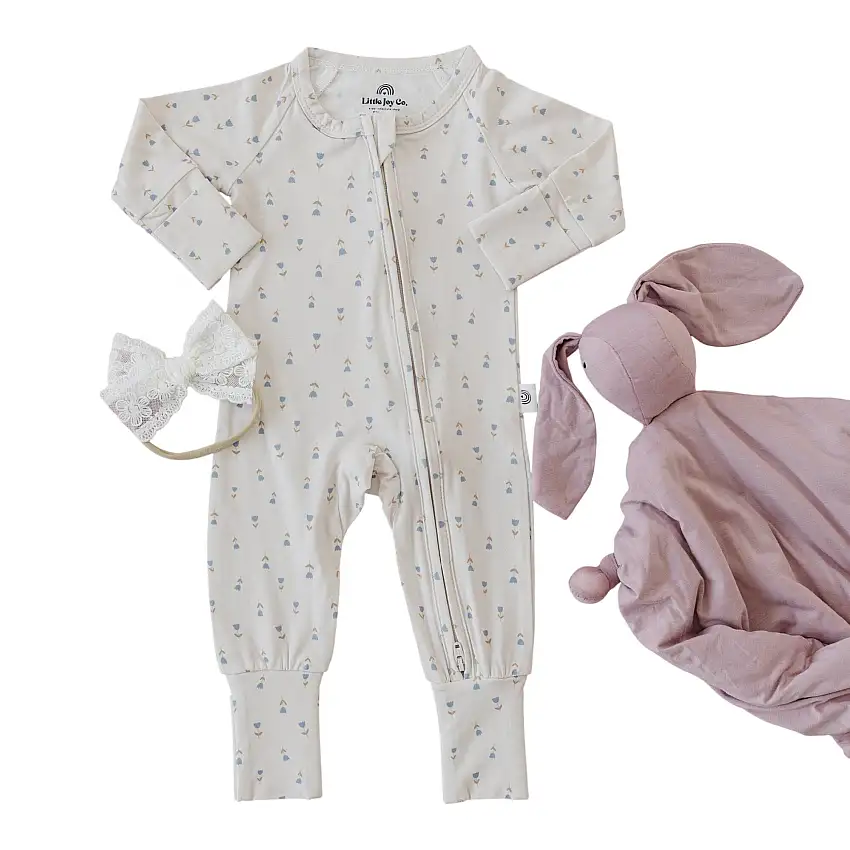 Tiny Tulips Bamboo Zippy Romper