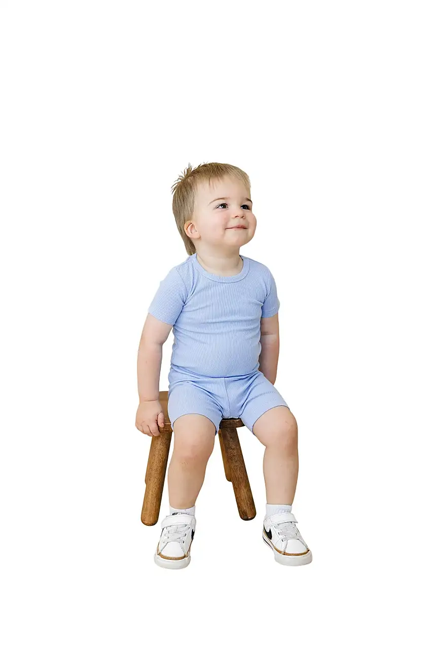 Solid Ribbed Bamboo 2pc Pajamas - More Colors