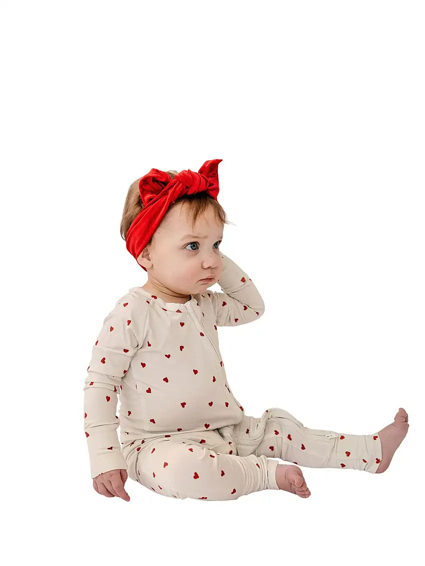 Tiny Hearts Bamboo Zippy Romper