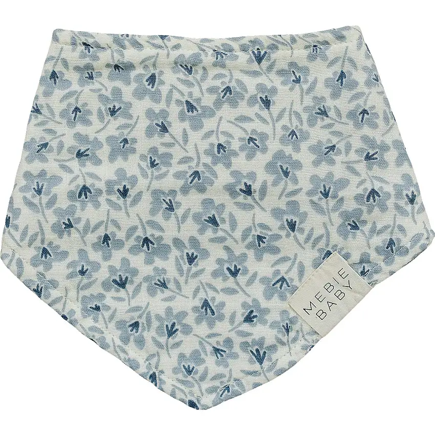 Blue Blossom Classic Muslin Bib