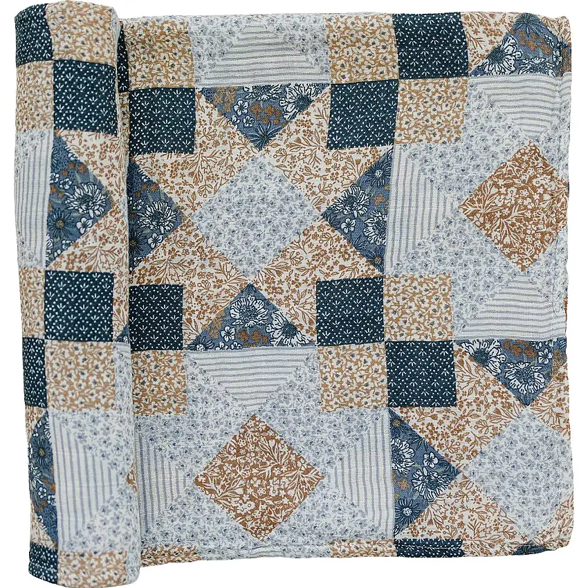 Patchwork Print Muslin Swaddle Blanket