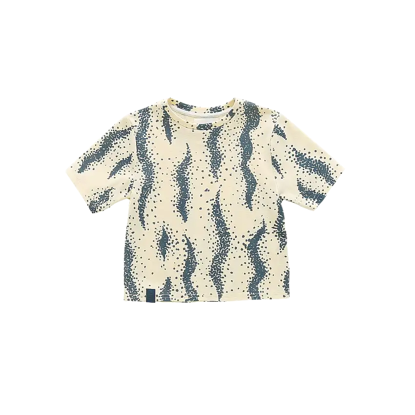 Boxy T-shirt With All Over Print | Cream