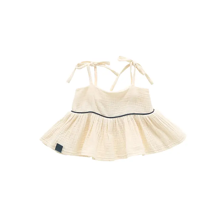 Girl Peplum Top | Cream