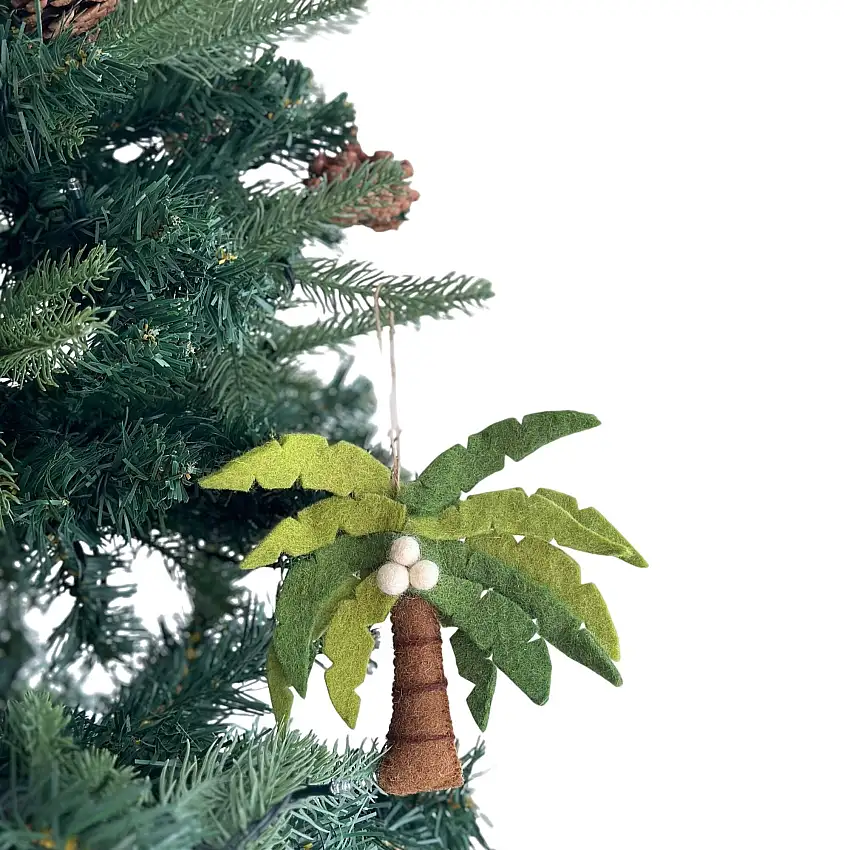 Felt Palm Tree With Coconut Ornament