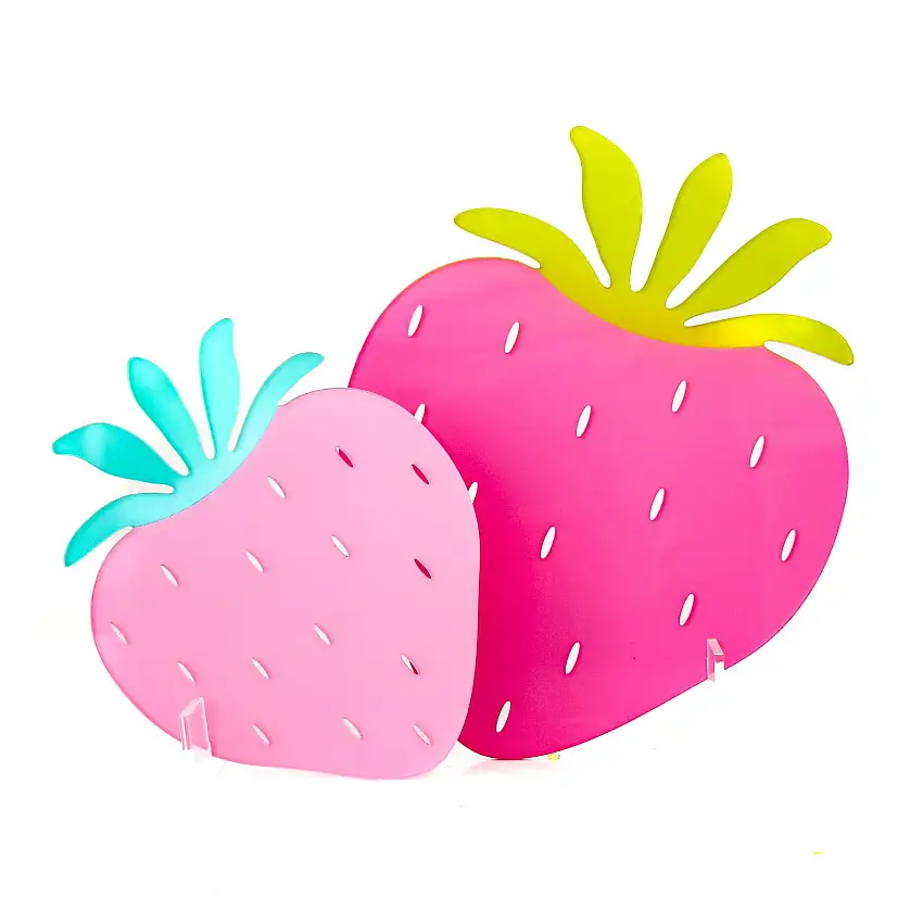 Acrylic Strawberries Standing Decor