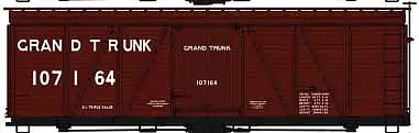 Accurail 11581 HO Scale Fowler 36' Wood Boxcar - Kit -- Grand Trunk 107164 (Boxcar Red)