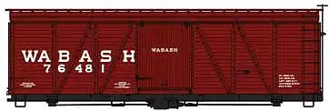 Accurail 1161 HO Scale Fowler 36' Wood Boxcar - Kit -- Wabash 76481 (Boxcar Red)